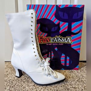 White Victorian Boots